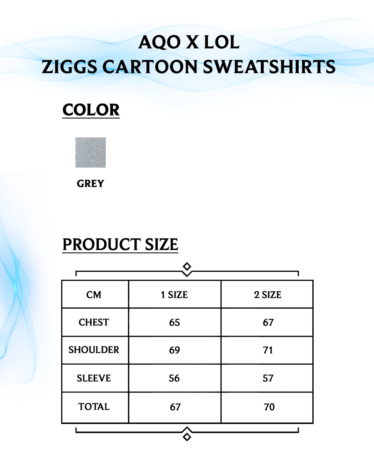 【AQO ×リーグ・オブ・レジェンド】カートゥーンジグス スウェット グレー