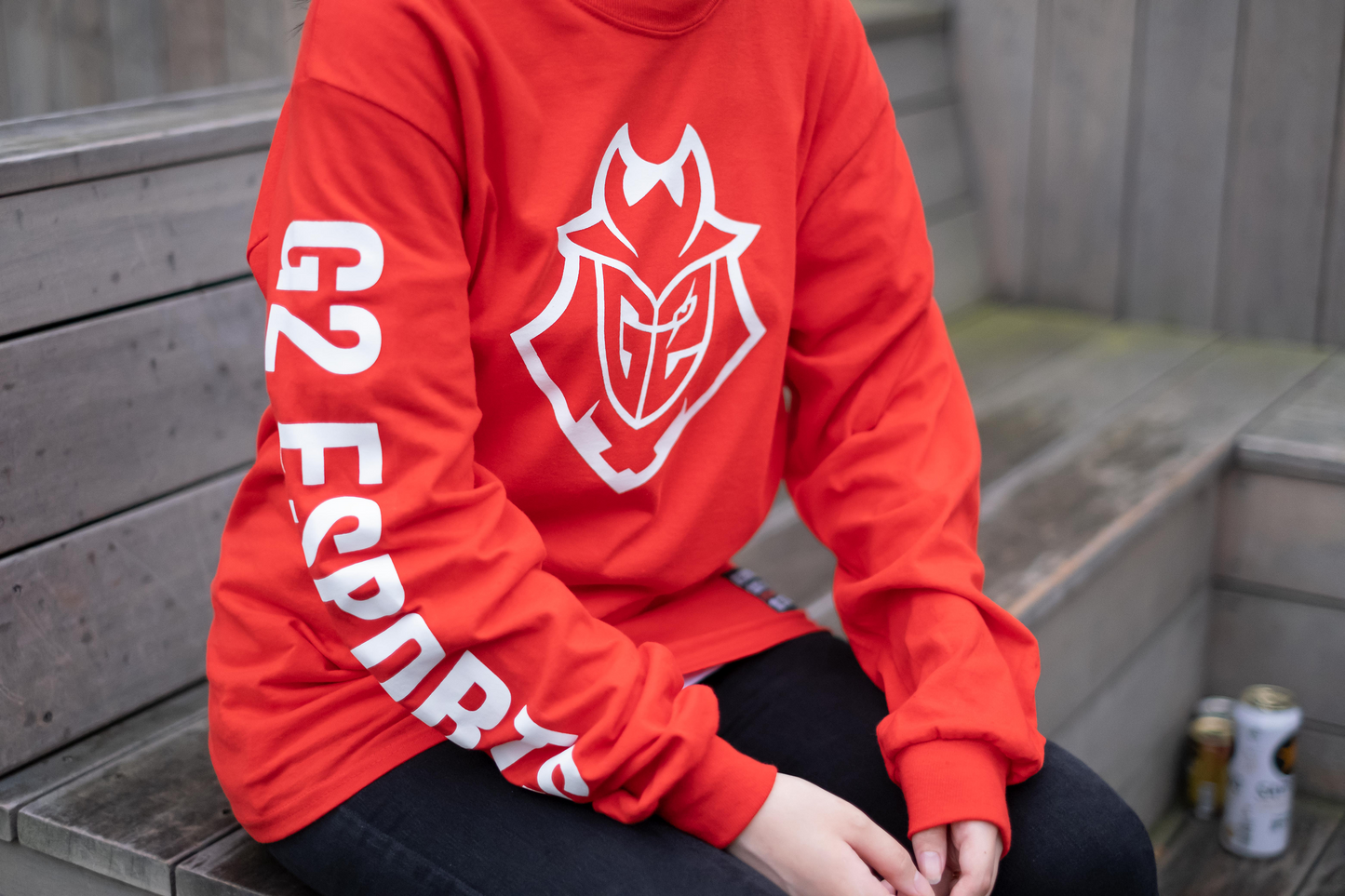G2 Esports エッセンシャル ロングスリーブ Tシャツ(レッド)